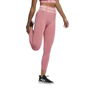 Damen-Leggings mit hoher Taille adidas Training Branded Aeroknit 7/8 image-3