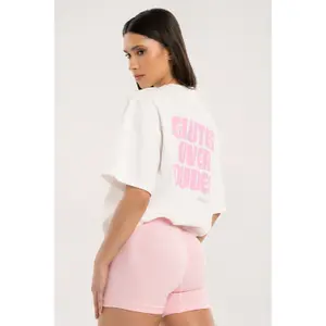 T-shirt oversize da donna Gym Glamour Glutes Over Dudes image-3