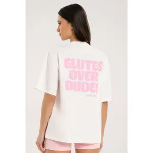 T-shirt oversize da donna Gym Glamour Glutes Over Dudes image-2