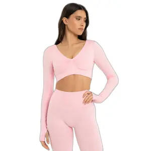 Top lunghi donna Gym Glamour Seamless open back image-0