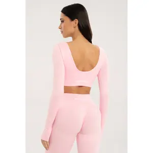 Top lunghi donna Gym Glamour Seamless open back image-2
