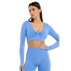 Top lunghi donna Gym Glamour Seamless open back image-0
