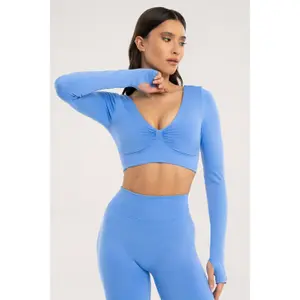 Top lunghi donna Gym Glamour Seamless open back image-1