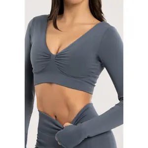 Top lunghi donna Gym Glamour Seamless open back image-3