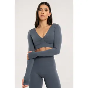 Top lunghi donna Gym Glamour Seamless open back image-1