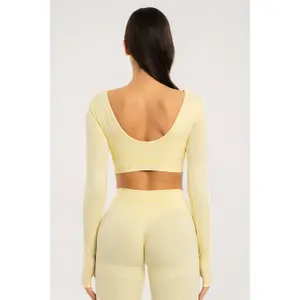 Camisolas longas mulher Gym Glamour Seamless open back image-3