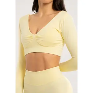 Camisolas longas mulher Gym Glamour Seamless open back image-2