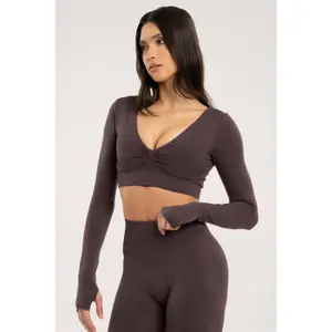 Top lunghi donna Gym Glamour Seamless open back image-1