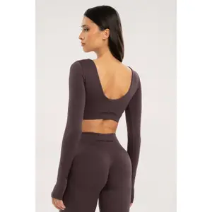 Top lunghi donna Gym Glamour Seamless open back image-3