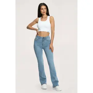 Flared Jeans Långa Dam Gym Glamour Perfect image-3
