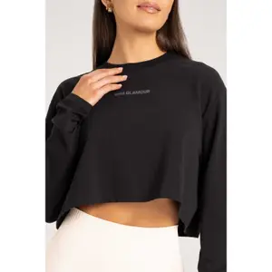 Maglietta a manica lunga da donna Gym Glamour Boxy image-3