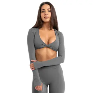 Long sleeve top for women Gym Glamour Shrug Glow image-0