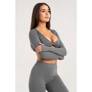 Long sleeve top for women Gym Glamour Shrug Glow image-2
