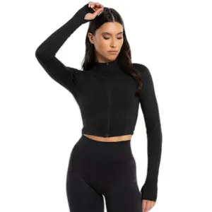 Felpa Crop con zip donna Gym Glamour image-0