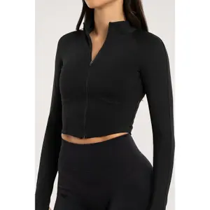 Felpa Crop con zip donna Gym Glamour image-4