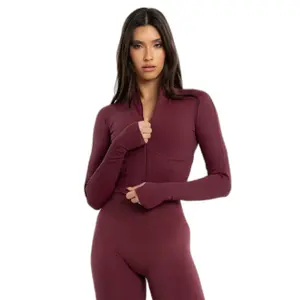 Women's Zipped Crop Sweatshirt Gym Glamour image-0