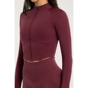 Women's Zipped Crop Sweatshirt Gym Glamour image-3