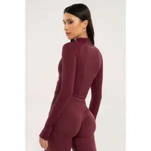 Women's Zipped Crop Sweatshirt Gym Glamour image-2