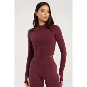 Women's Zipped Crop Sweatshirt Gym Glamour image-1