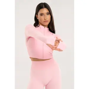 Women's Zipped Crop Sweatshirt Gym Glamour image-2