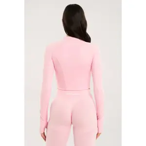 Women's Zipped Crop Sweatshirt Gym Glamour image-3