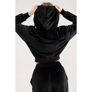 Sweatshirt zippée en velours femme Gym Glamour image-1