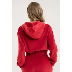 Sweatshirt zippée en velours femme Gym Glamour image-1