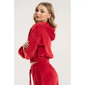 Sweatshirt zippée en velours femme Gym Glamour image-2