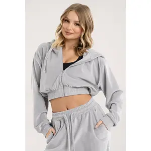 Sweatshirt zippée en velours femme Gym Glamour image-2