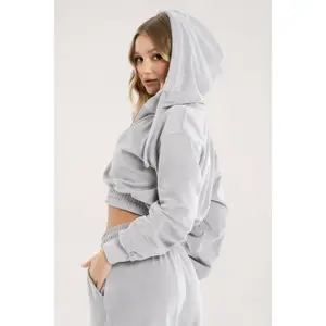 Sweatshirt zippée en velours femme Gym Glamour image-3