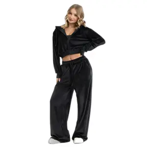 Velour jogging trousers for women Gym Glamour image-0