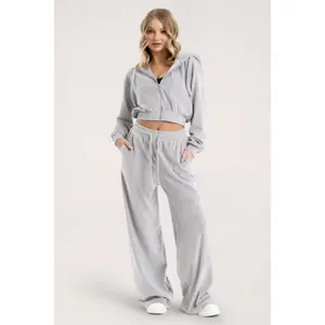 Velour jogging trousers for women Gym Glamour image-1