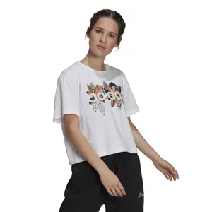 Camiseta de mujer adidas X Farrio Print Boyfriend Cropped Coton Logo image-1
