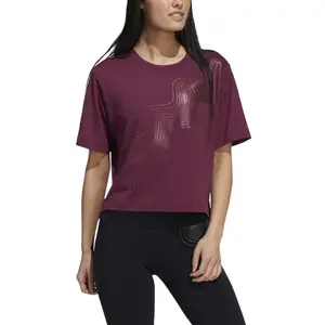 Camiseta crop top de mujer adidas Holiday Graphic image-4