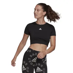 T-shirt för kvinnor adidas Aeroknit Seamless Fitted Cropped image-1