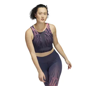 Women's bra adidas Training Light-Support Long-Line Tiger-Print image-3