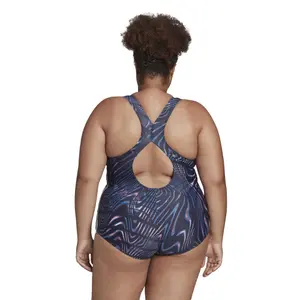 Women's swimsuit adidas Souleaf Graphic 3-Stripes (Plus Size) image-5