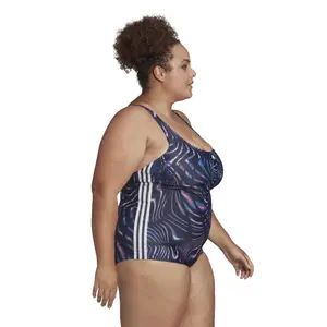 Women's swimsuit adidas Souleaf Graphic 3-Stripes (Plus Size) image-6