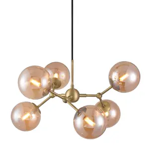 Chandelier Halo Design Atom ambre image-0