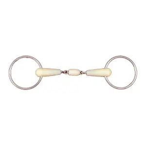 Double Jointed Bridle Bit for Horse with Roller Happy Mouth image-0