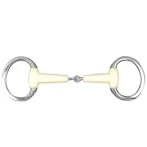 Olive bit for horses Happy Mouth Flat Ring image-0