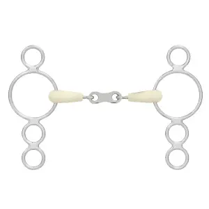Mors 4 Rings for Horse Double Jointed French Happy Mouth