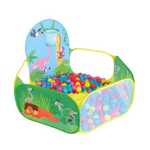 Baby playpen with 50 balls and basket Happy Sun Pop-up image-0