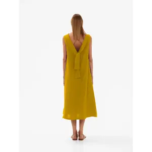 Long Dress with Bow at the Back Women's Haris Cotton Essentials image-1