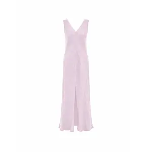 V-kivágású és hasítékos szegélyű női ruha Haris Cotton Essentials