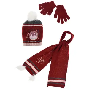 Children's woolen hat, scarf and gloves set Harry Potter image-2