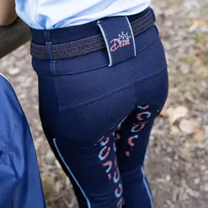 Girls' full grip riding leggings Harry's Horse Diva Mauvewood image-2