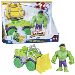 Figurine Hasbro Spidey and His Amazing Friends Set Wrecking truck + Hulk image-0