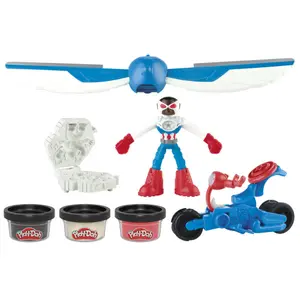 Conjuntos de construção Hasbro Play-Doh Marvel Captain America Motor image-1