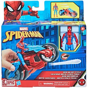 Spiderman figures with arachnid motorcycle Hasbro image-0